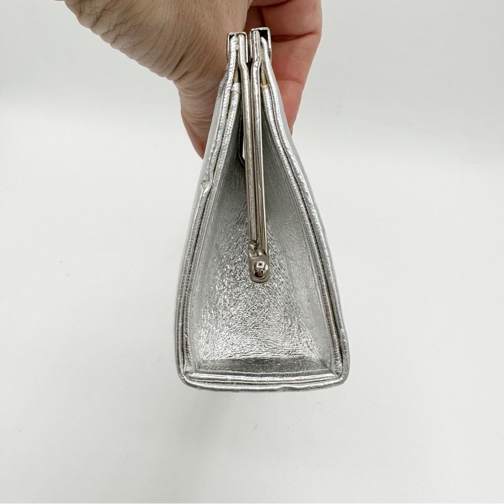‎CACHE Silver Metallic Convertible Clutch w/Crystal Embellishment - Picture 5 of 14